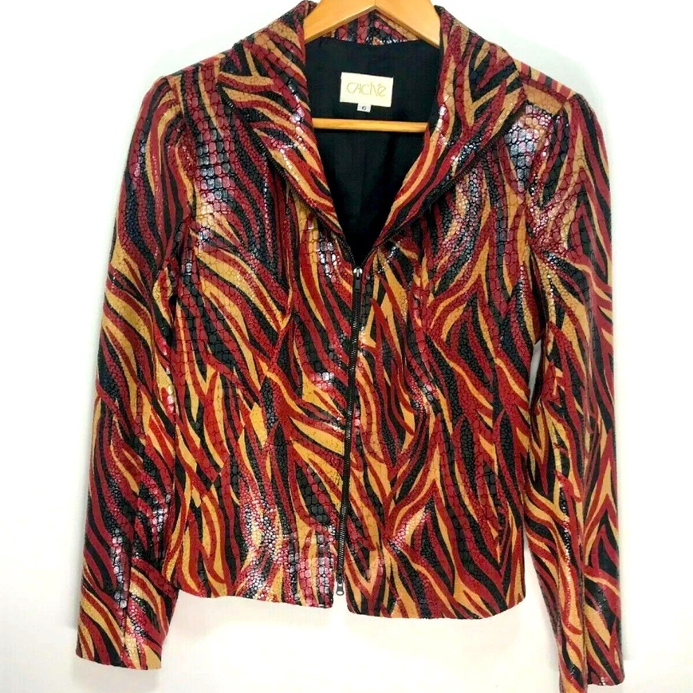 Vintage CACHE Womens Red & Black jacket